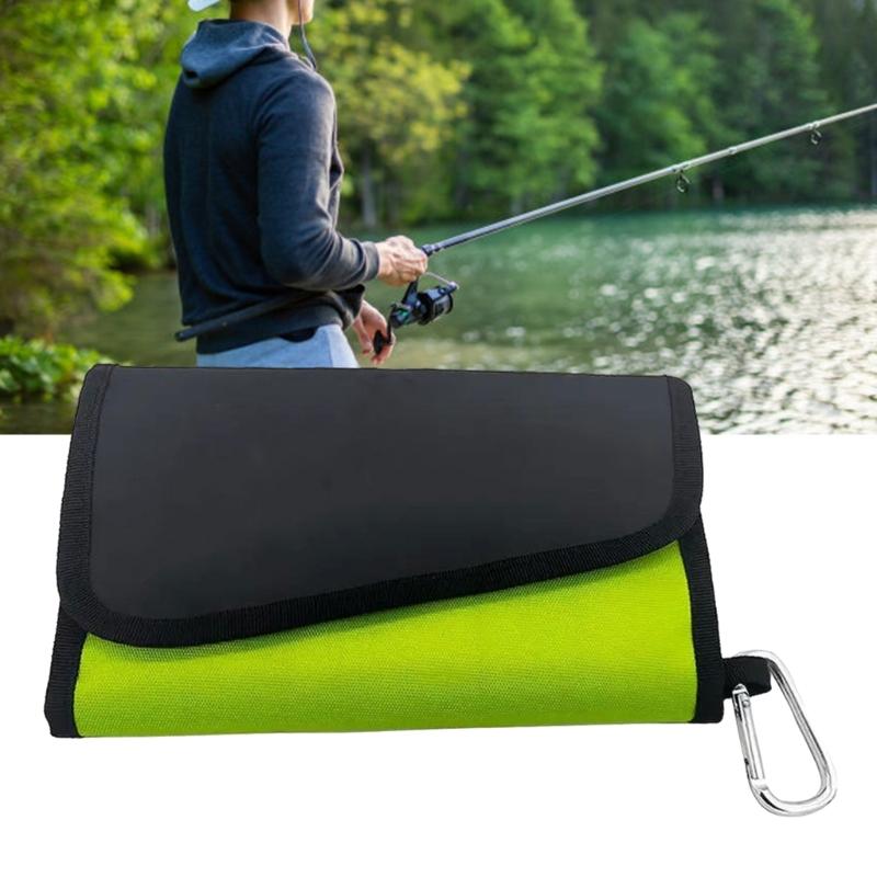 Fishing Lure Storage Wallet 6 Pocket Artificial Baits Bag Soft Baits Case Inner Bag Tackle Bag with Carabiner