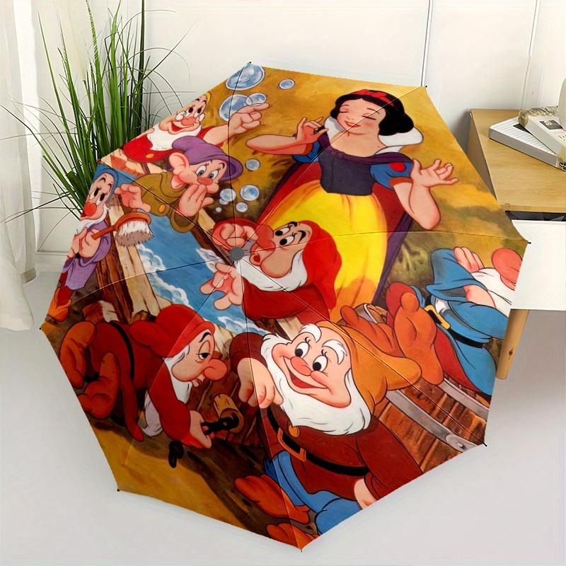 

Snow White and the Seven Dwarfs Taking a Bath Automatic Open/CloseCartoon Umbrella-CuteUmbrella with Cute Design, Portable 3-Fold Compact Um