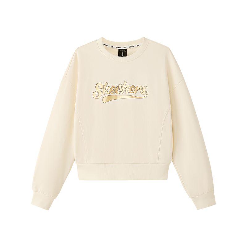 Skechers Knit Pullover Loose Sweatshirt Women tops L126W001-01SV S