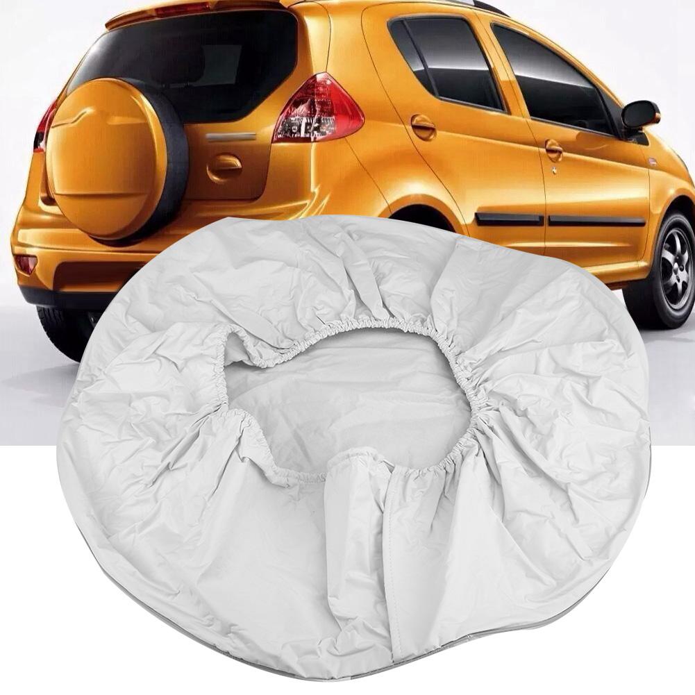 28inch Universal Spare Tire Tyre Cover Part Accessory Waterproof for Trailer RV SUV Truck White