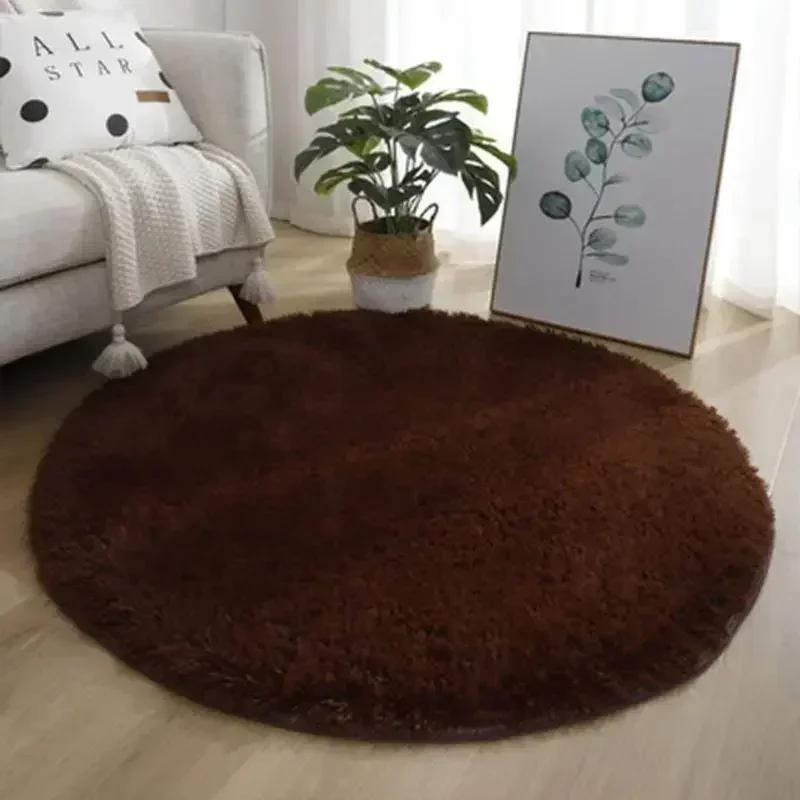 1PC Round Rug Small Fluffy Carpet for Bedroom Shaggy Circular Rug Cute Room Decoration for Bedroom Kids Room Nursery Room