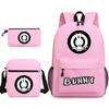 Popular Novelty Cool Bad Bunny Print 3pcs/Set Pupil School Bags Laptop Daypack Backpack Inclined Shoulder Bag Pencil Case