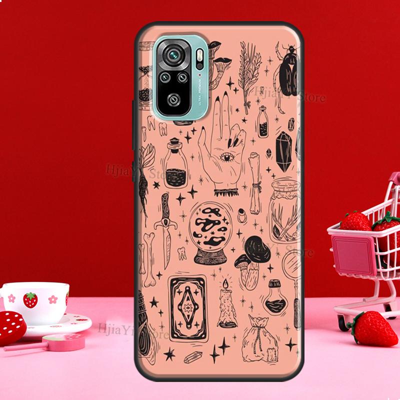 Dziewczęce Pastelowe Witch Goth Etui Ouija Dla Xiaomi Redmi Note 11 Pro Note 10 9 8 Pro 11S 9S 10S Pokrowiec Dla Redmi 10 9 9A 9C 9T