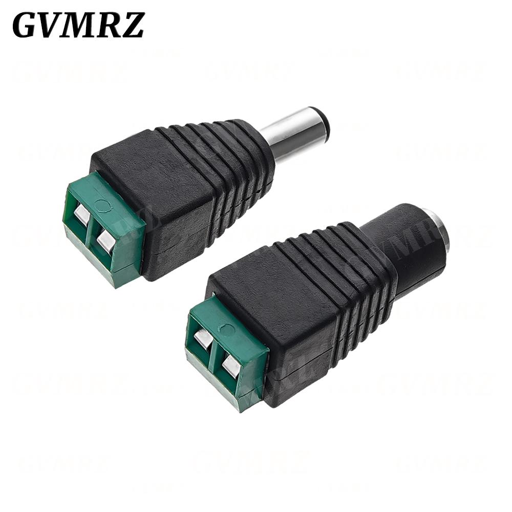5PCS 12V 2.1 x 5.5mm DC Power Male Plug Jack Adapter Connector Plug for CCTV single color LED Light 5.5*2.5mm The socket