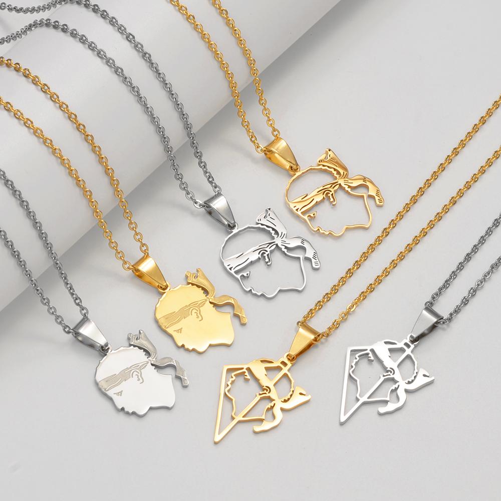 NEW Corsica Flag Pendant Necklaces Sardinia Jewelry for Women Girl Stainless Steel Corse Sardegna #120462