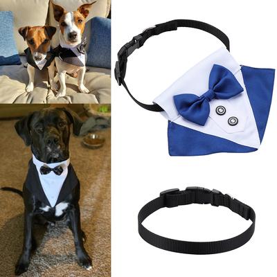 Pet Accessories White Collar Cute Dog Cat Grooming Formal Tie Tuxedo Bow Ties Dog Necktie Dog Suit