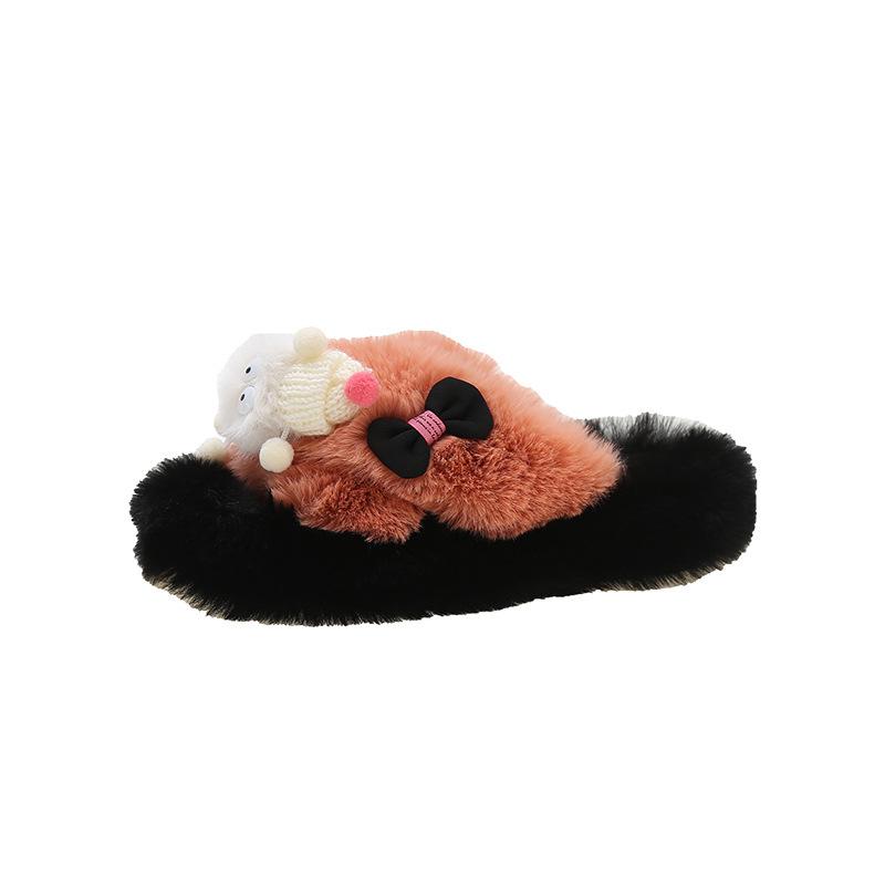 

Осенне-зимние новые женские хлопковые тапочки для дома, нескользящие, с рисунком из мультфильма, милые маленькие угольные шарики, корейская версия, модная универсальная верхняя одежда 40 оранжевый