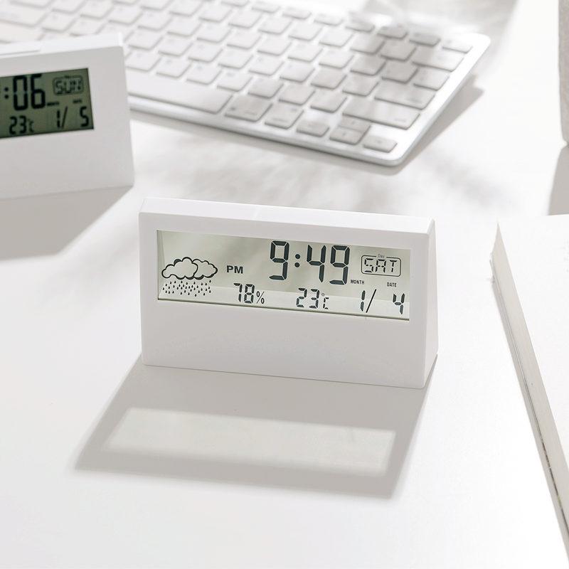Termometro LED Termoigrometro Orologio Elettronico Multifunzione Misuratore di Temperatura Umidità Stazione Meteorologica per Casa con Allarme