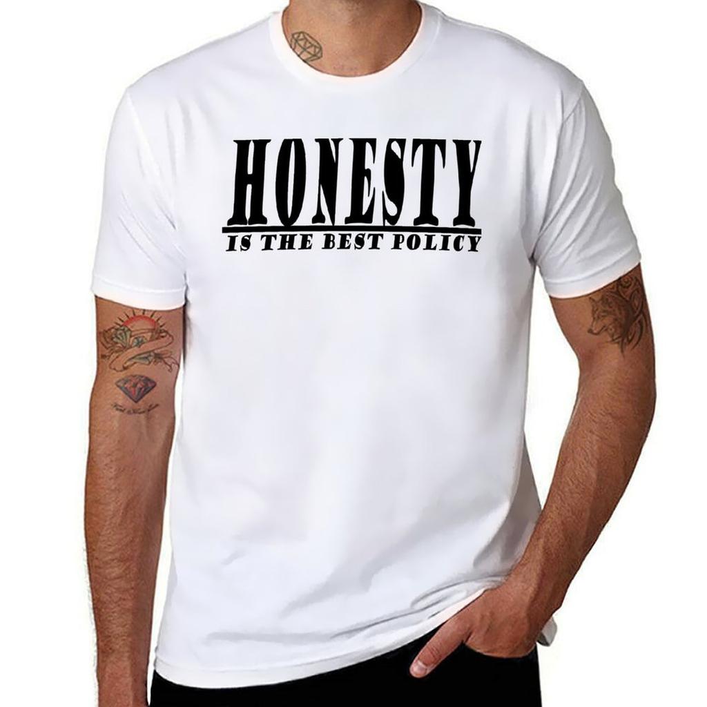 Honesty Is the Best Policy T-Shirt Funny T Shirts Man T Shirt Man Casual T-Shirt