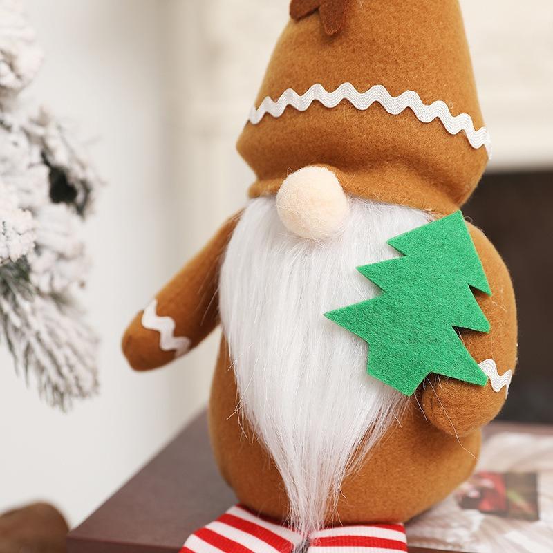 New Christmas Children's Gifts Brown Hat Dolls Long Legs Dolls Christmas Decoration OrnamentsHome Table Shelf Decor for Holiday Season