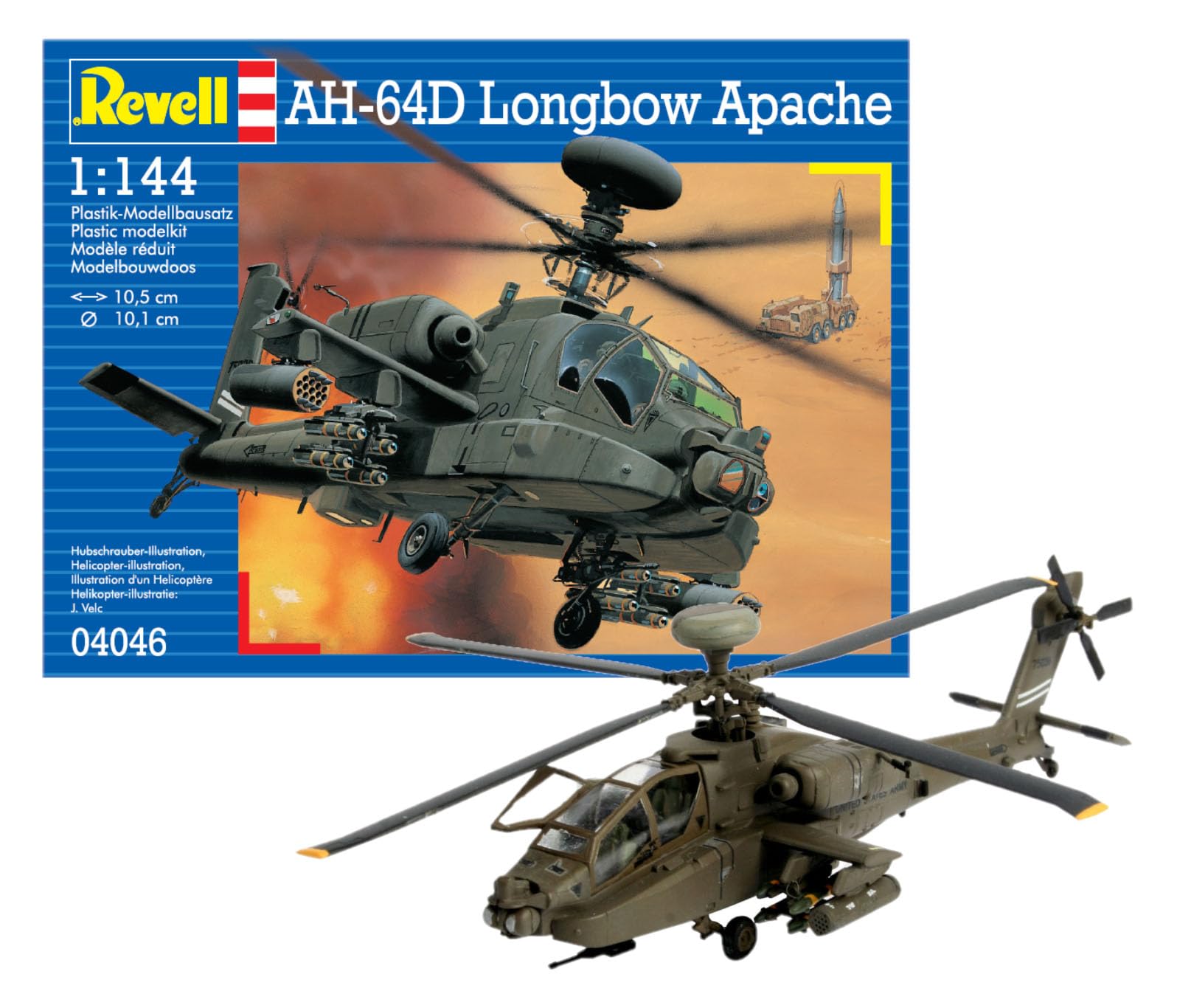 

German Revell Longbow Apache 04046 Plastic Model 1/144 AH-64D