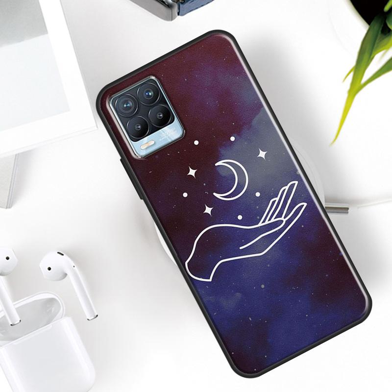 Hand hält Mond Finger Herz Hülle Für Realme 15 11 12 13 14 Pro Plus C53 C55 C51 C25 C63 C61 C65 C67 C71 C75 GT6 GT7 Pro