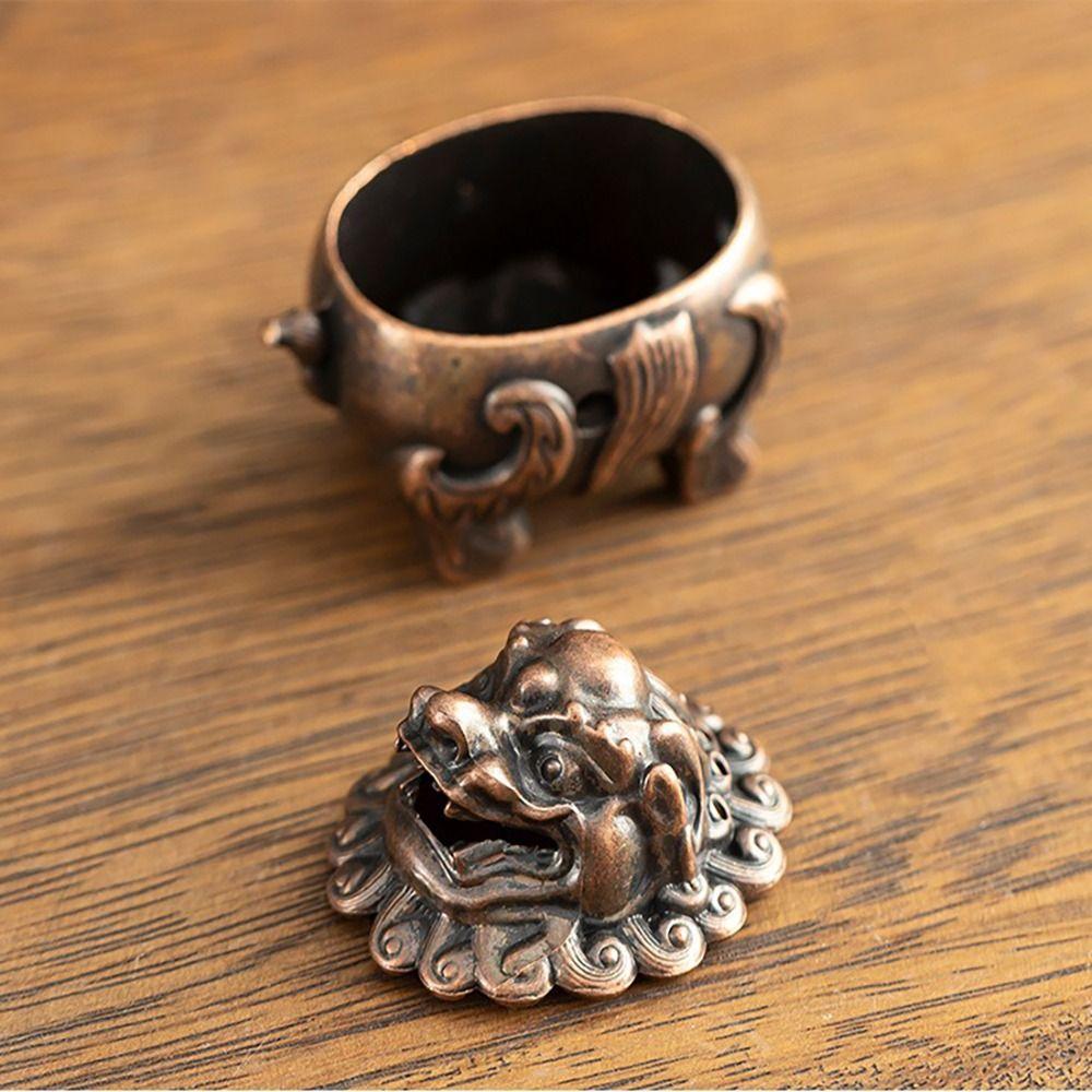 Mini Size Kirin Lion Incense Burner Vintage Incense Stick Holder Sandalwood Censer  Home Decoration