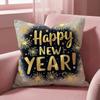 Holiday New Years Day Cushion Cover MultiScene Pillow Cover for Home  Car  Reversible Soft  Durable for Daily Use