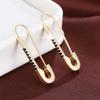 Cercei Stud Fashion cu Zirconiu Tip Agrafă - Design Simplu, Versatil pentru Fete