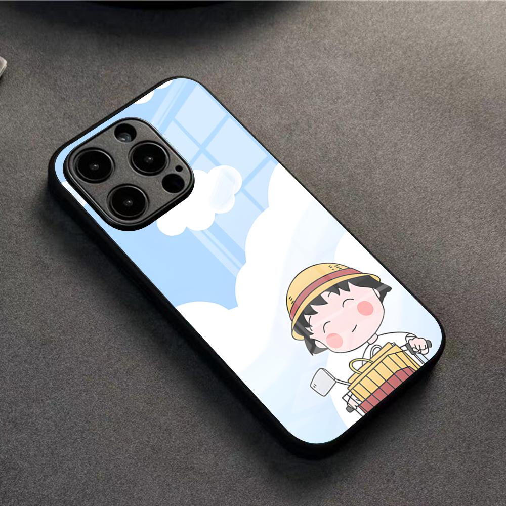 Chibi Maruko-chan Phone Case For IPhone 17 Pro Max 16 15 14 Pro Max 13 11 X Xs Xr 8 7Plus Glass Cover