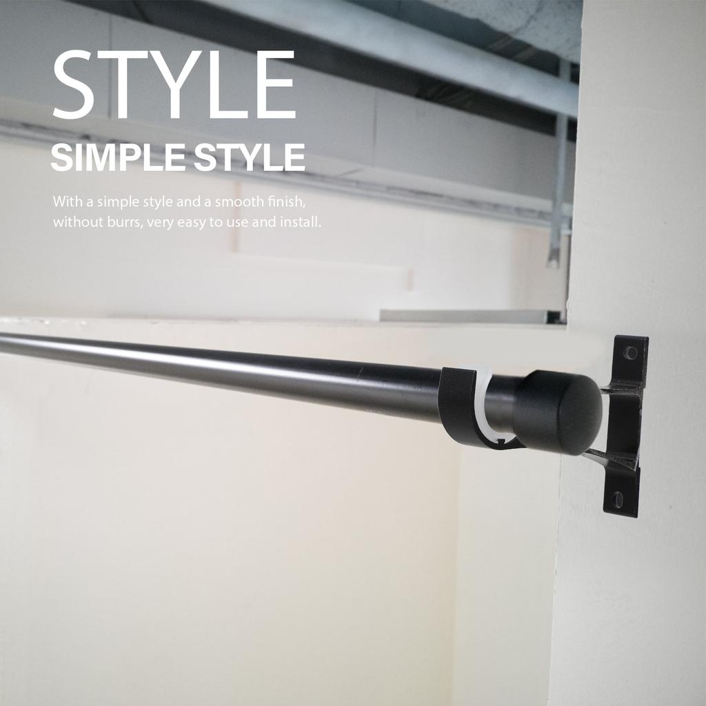 1Set Curtain Rod Base Brackets Strong Aluminum Alloy Supports for Home Office Store Curtain Rod Accessories Curtains Pole Racks