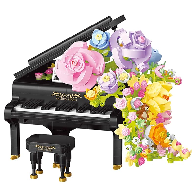

BALODY block musical instrument flower building blocks mini block creativity child DIY present assembly gift (piano)