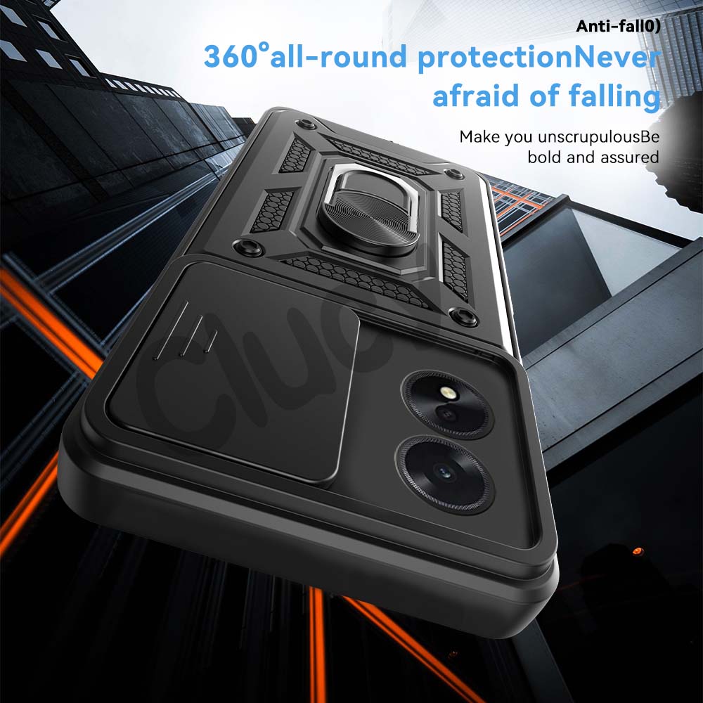 For OPPO A38 4G A18 A78 A98 Kamera Støtsikkert Armor Deksel For OPPO A54 A74 4G 5G Bil Magnetisk Holder Ring Beskyttelsesdeksel