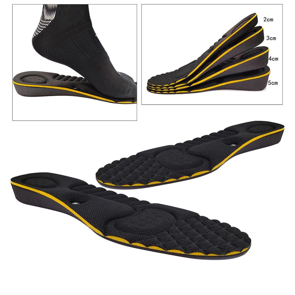 1Pair Shoe Insoles Breathable Half Insole Heighten Heel Insert Sports Shoes Pad Cushion Unisex 2.3-4.3cm Height Increase Insoles