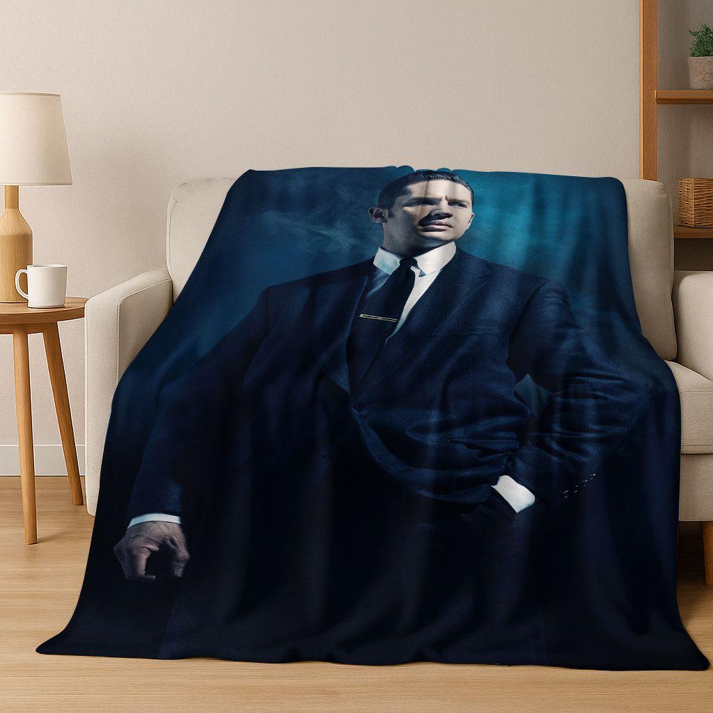 3D Tom Hardy Art Actor Star Flannel Blanket,Cozy Soft Throw Blanket for Home Bedroom Bed Sofa Picnic Office Cover Kids Gift