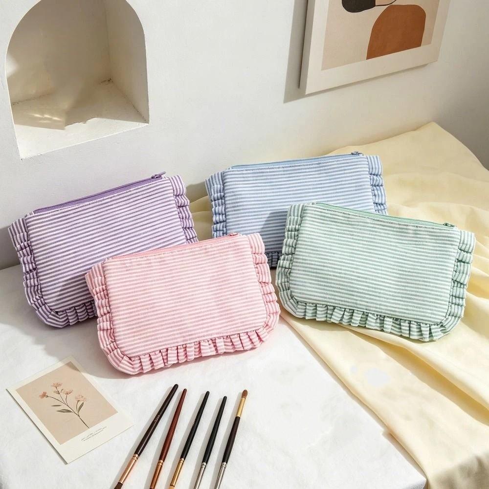 Striped Pattern Striped Pattern Cosmetic Bag Casual Make Up Organizer Travel Use