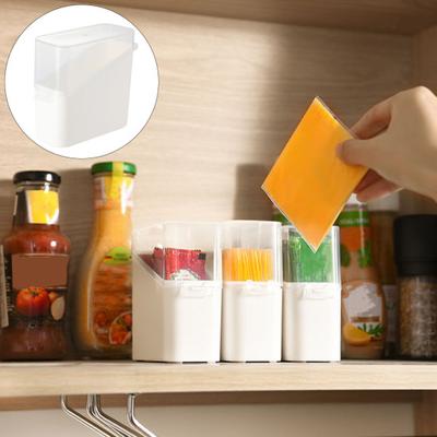 Scatola Portaoggetti da Cucina Contenitore per Bustine di Tè Organizzatore Cassetto Coperchio Ribaltabile Condimento Coperchio Trasparente Impermeabile