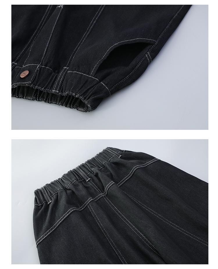 2025 Autumn Girls' Wide-Leg Scimitar Jeans - Korean Style for Middle and Big Kids