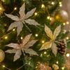 Flocking Christmas Simulation Butterfly Double Sequins with Clip Butterfly Ornament Hanging Artificial