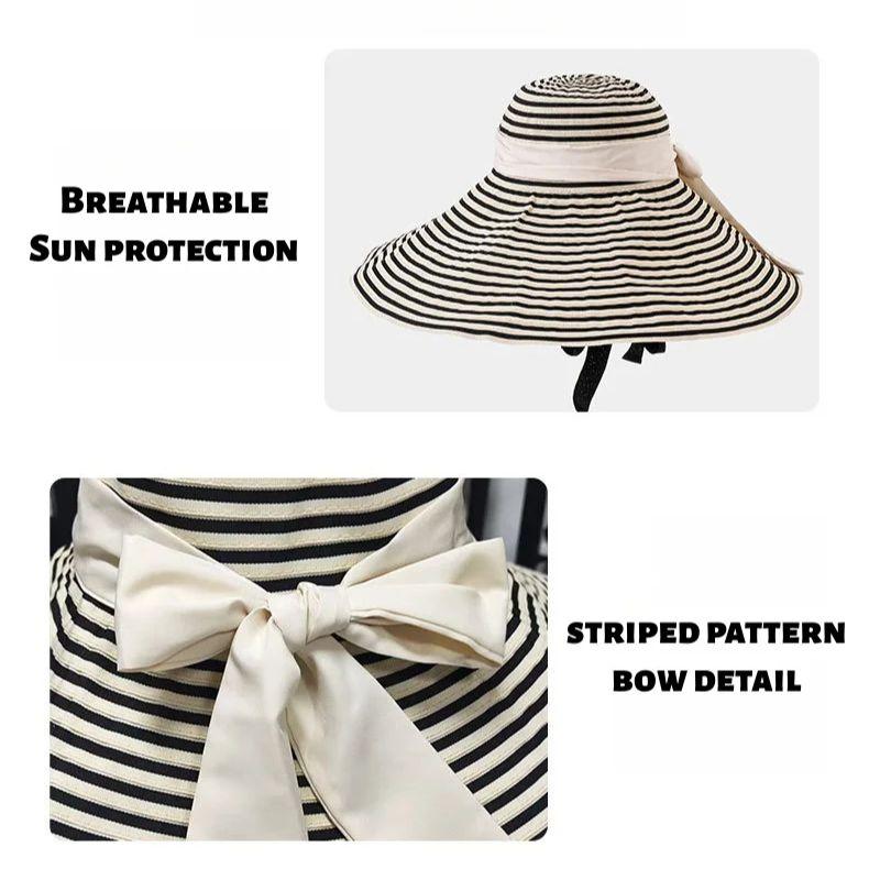 Large-brim Women's Summer Outdoor Sun Hat Foldable Sun Hat Woven UPF 50+ Sun Protection