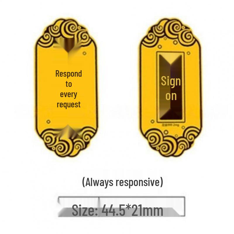Pure Gold "Princess Luck" Phone Sticker – Wealth & Treasure Gold Leaf Design for Prosperity & Fortune