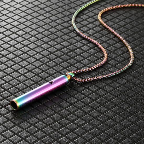 Mindful Breathing Whistle Necklace Stainless Steel Anxiety Reduction Necklace Stress And Panic Relief Necklace Adjustable Length Meditation Inner