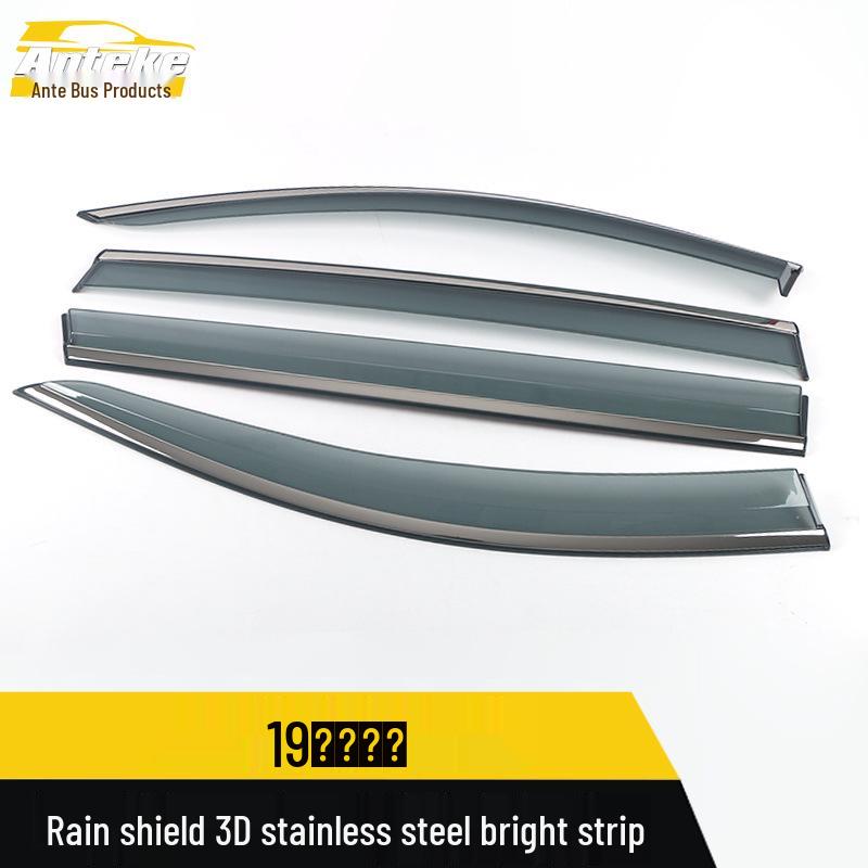 3D Stainless Steel Rain Deflector & Shield Trim for 2019 Santa Fe Models