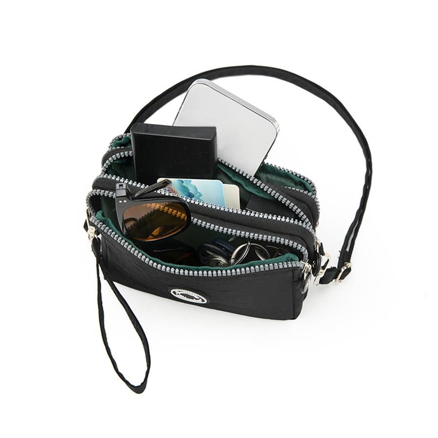 Fashion Ladies Crossbody Bag Large Capacity Single Shoulder Bag with Three Zippers Phone and Loose Change Storage Bag