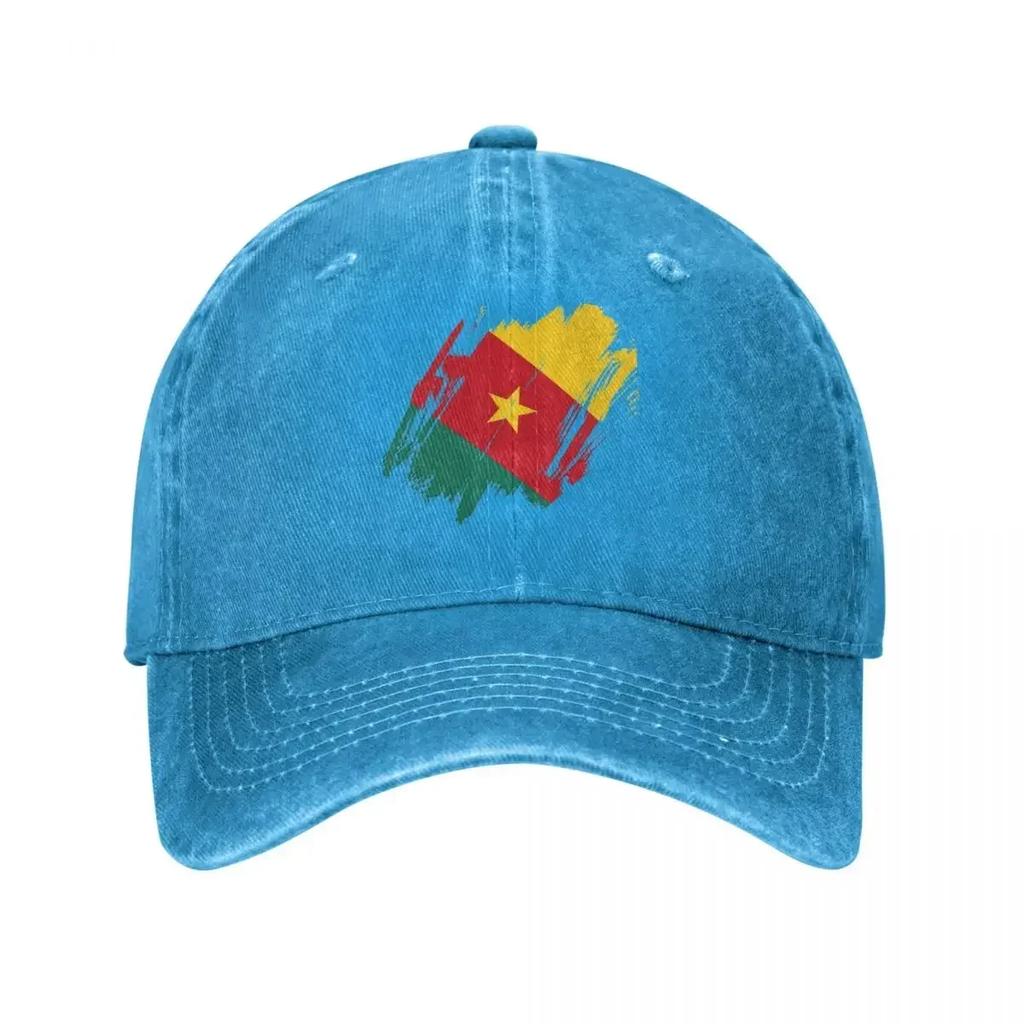 Cameroon Cameroun Flag Baseball Cap Casual Distressed Denim Headwear Unisex Style Outdoor Running Golf Adjustable Caps Hat
