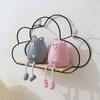 Nordic Style Home Wall Decoration Cloud Shape Shelf Creative Iron Wall Shelf Wooden Clapboard Children Room Decor Display Stand