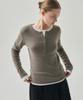 Deuloupisumeon Whale Henley Neck Long Sleeve T-Shirt [Taupe Grey]