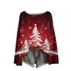 Ladies' Fashionable Casual Long Sleeved Christmas Printed Round Neck Knitted Yarn