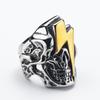 Cool 316L Stainless Steel Skull Ring Vintage Man's Gold Color Lightning Collection Classic Engagement Jewelry Boyfriend Gift