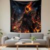 Ghost Rider Flaming Skull Biker Leather Jacket Motorcycle Burning City Gothic Wall Tapestry Decor for Man Cave Gift
