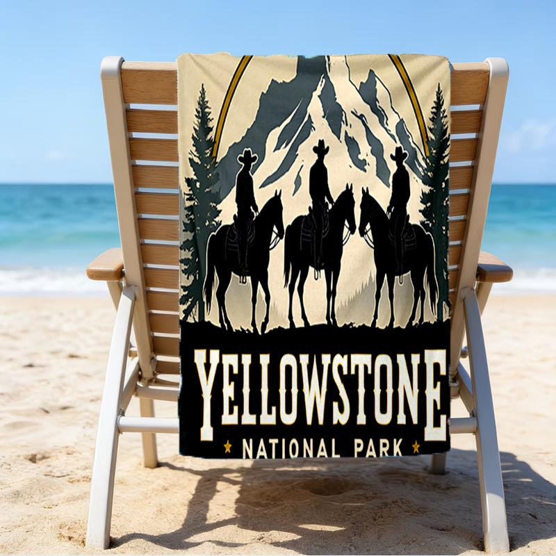 Ultra-Soft Beach Towel with Yellowstone Theme,Ideal for Pool - Camping, Diving - Perfect Travel Essential, Vibrant Beach Towel.