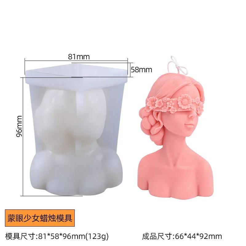 

1 Pcs Fashion Creative Home Decor Mold Closed-Eye Girl Aromatherapy Candle Mould Debate Beauty Plaster Resin Silicone Mold