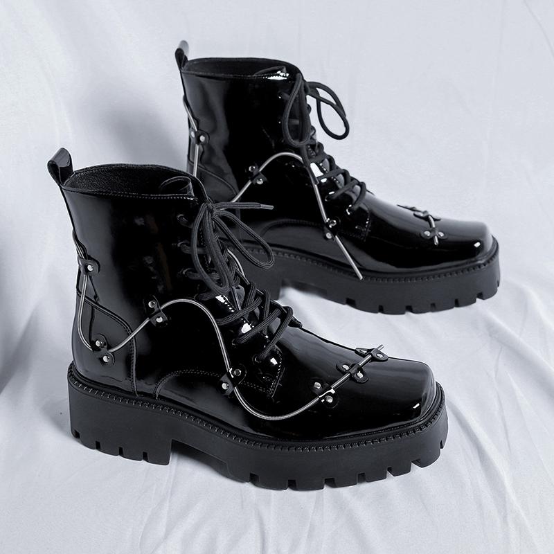 The New British Style Men's Casual Boots High Top Boots Are Lightweight and Comfortable  with A Thick Sole and Increased Height