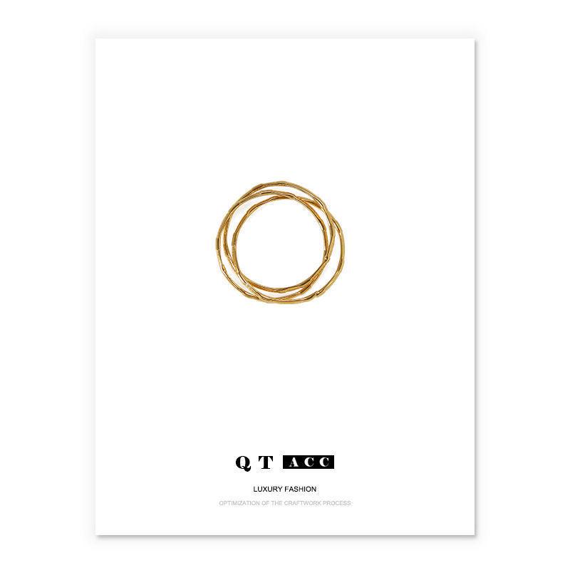 Real Gold Electroplated Brass Minimalist Layered Thin Ring for Women