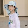 Anti Uv Kids Summer Baby Sun Hat Printed Whistle Shawl Hat For Girls Boys Outdoor Neck Ear Cover Beach Cap