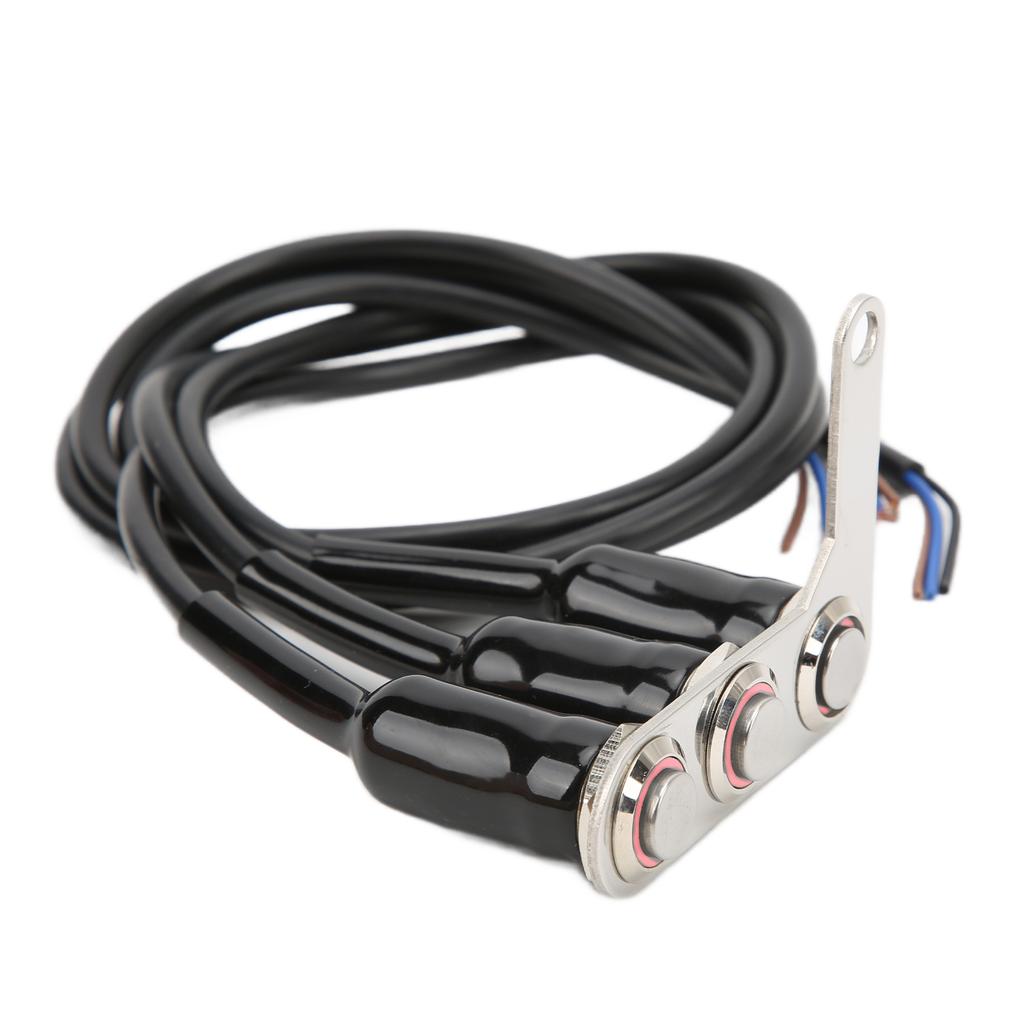Motorcycle Handlebar Switch LED Stainless Steel Waterproof for Horn Headlight Spot LampLeft