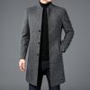 Nový kabát Pánský středně dlouhý vlněný kabát Zimní špičkový business casual Zesílený vlněný trenčkot