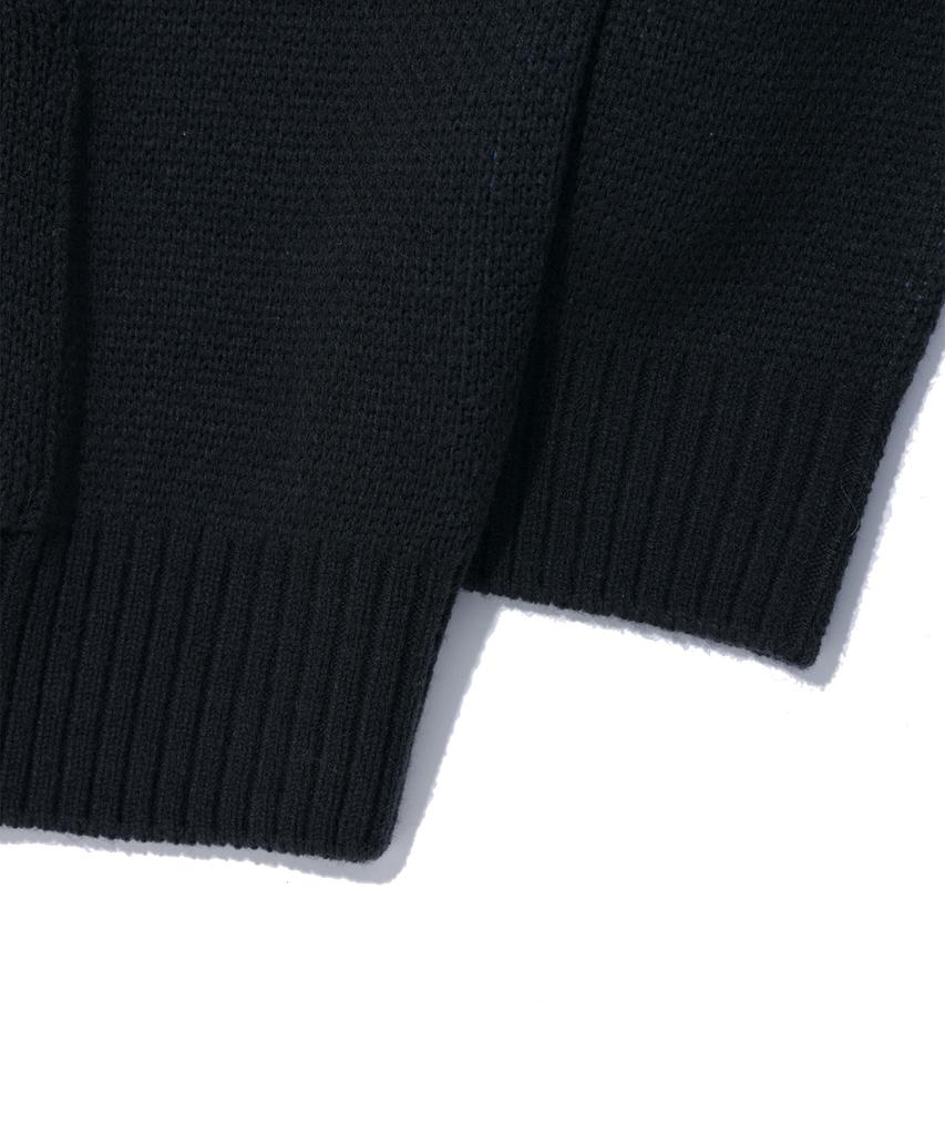 CRITIC Goth Logo Hood Knit Charcoal