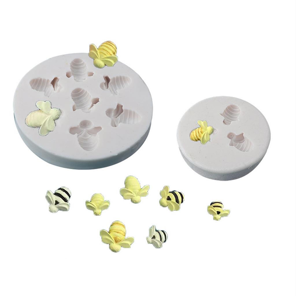 3/7-cavity Bee-Candy Fondant Molds Bubble Little-Bee Shape Baking Silicone Molds for Cake-Decoration Chocolate Crafts