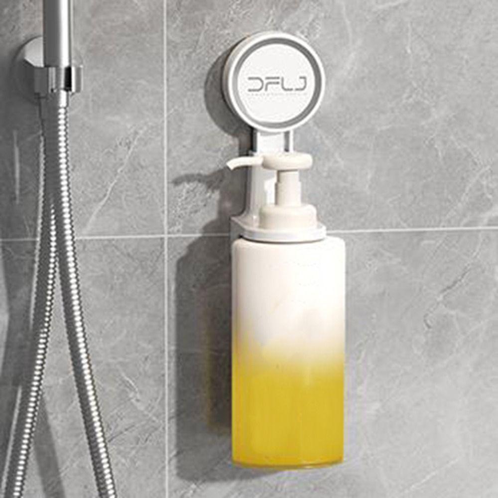 Plastic Suction Cup Shampoo Bottle Holder Punch-Free Wall Mounted Shower Gel Bottle Shelf Space Saving Hand Soap Storage Hook